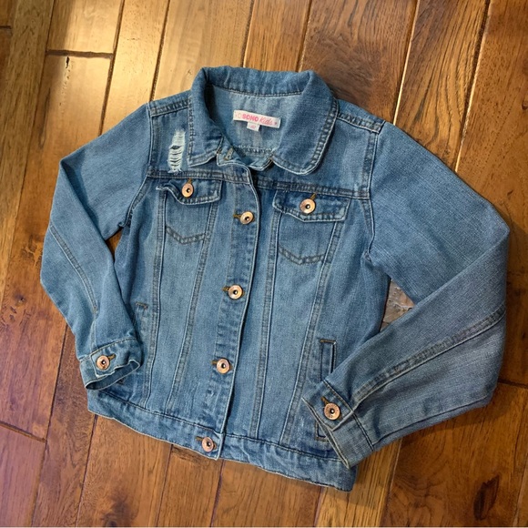 Girls | Distressed | medium wash | Jean Jacket | Sz 10 - Picture 2 of 13